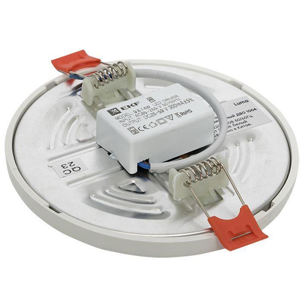 Светильник светодиодный ДВО 1004 9Вт 2700К IP20 встраив. Basic EKF DLL-1004-9-2700