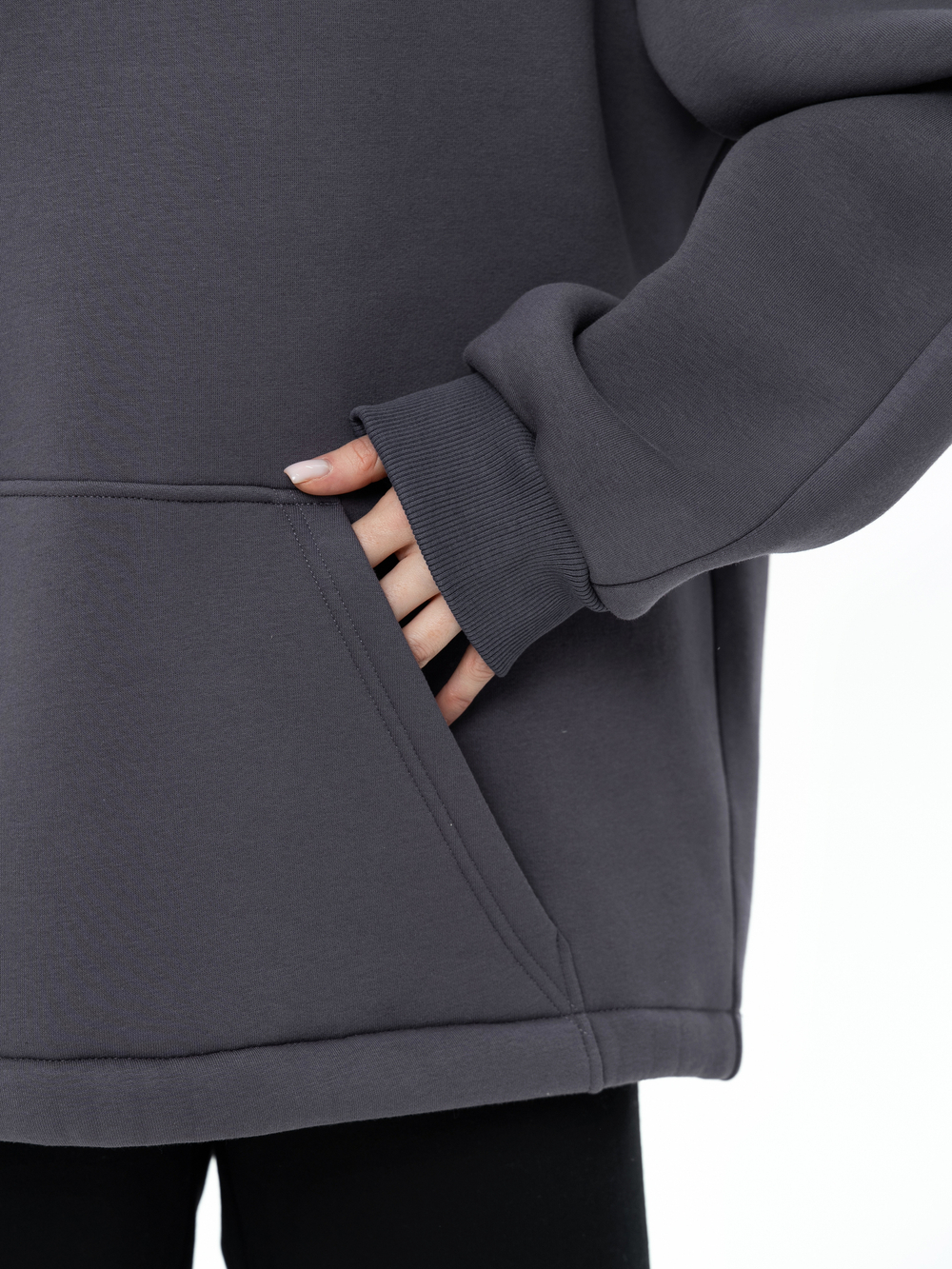 Свитшот oversize с карманом из футера