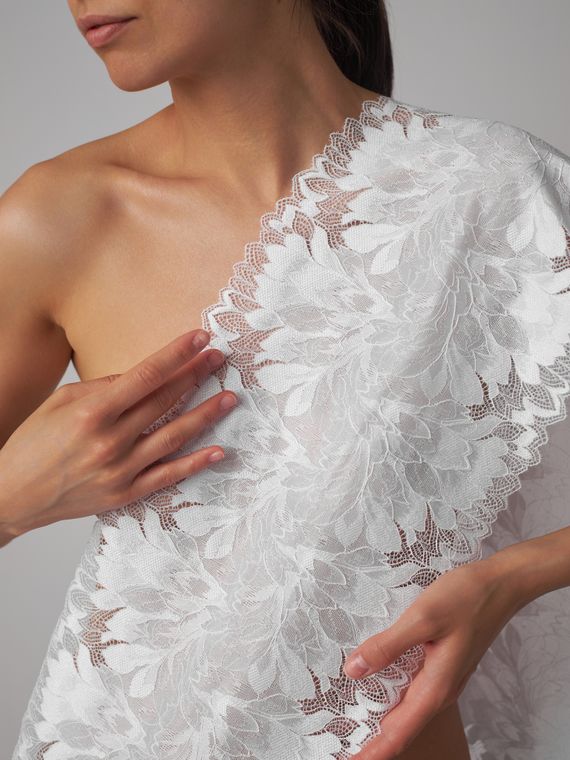 03-77 ОПТ Кружево эластичное 24 см, белый 001