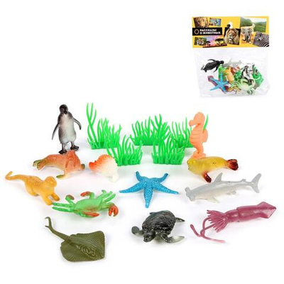 Игрушка пластизоль водные обитатели 2" асс. 12 шт, пак с хэд 832A (Играем вместе)