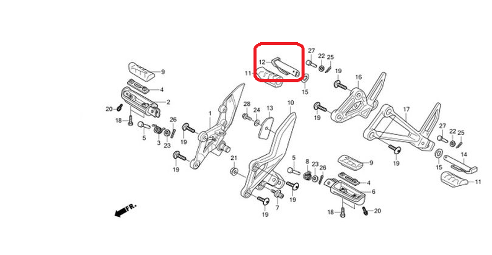 50711-KET-600. BAR, R. PILLION STEP