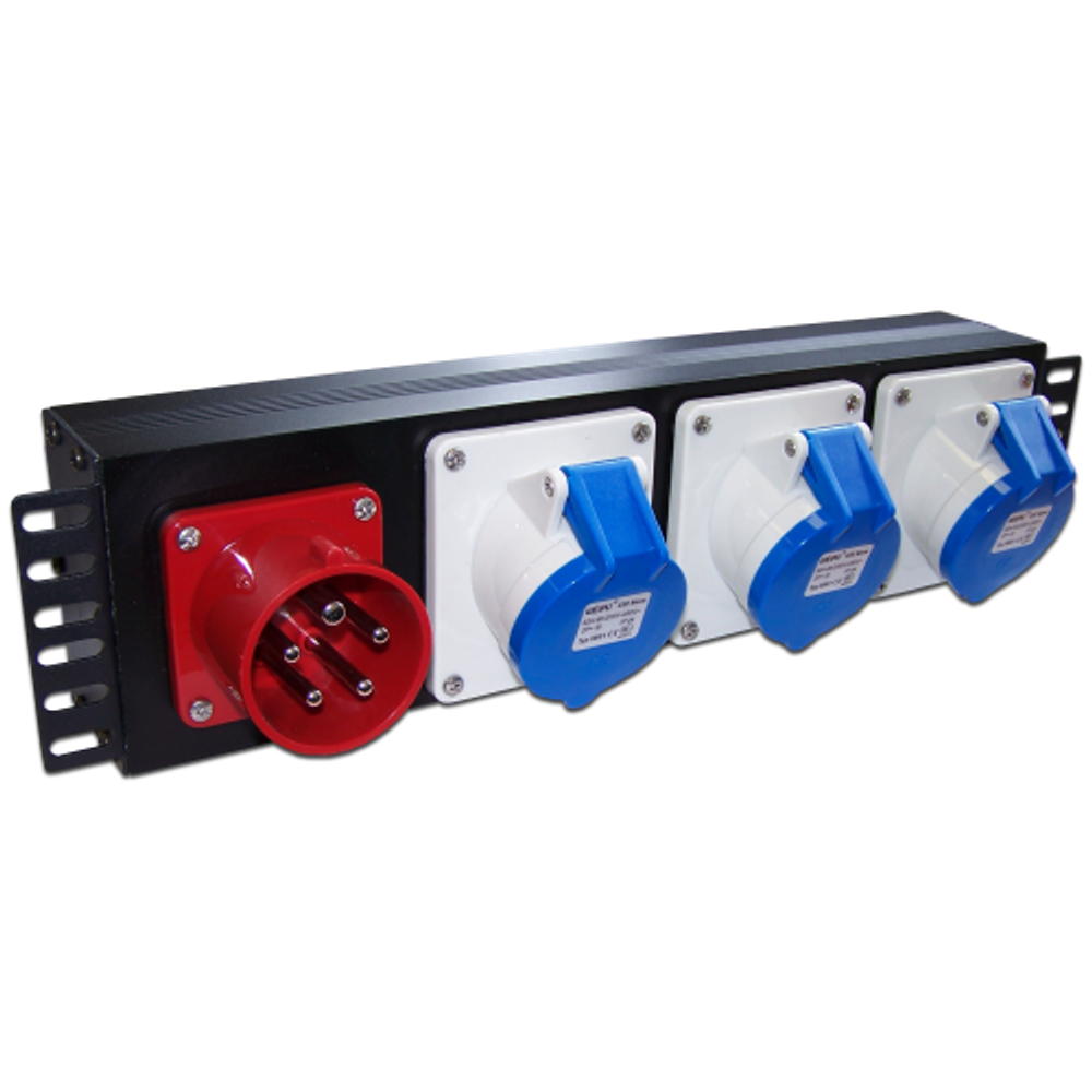 Блок розеток 19", 3 розетки TWT TWT-PDU-32AI9-3P