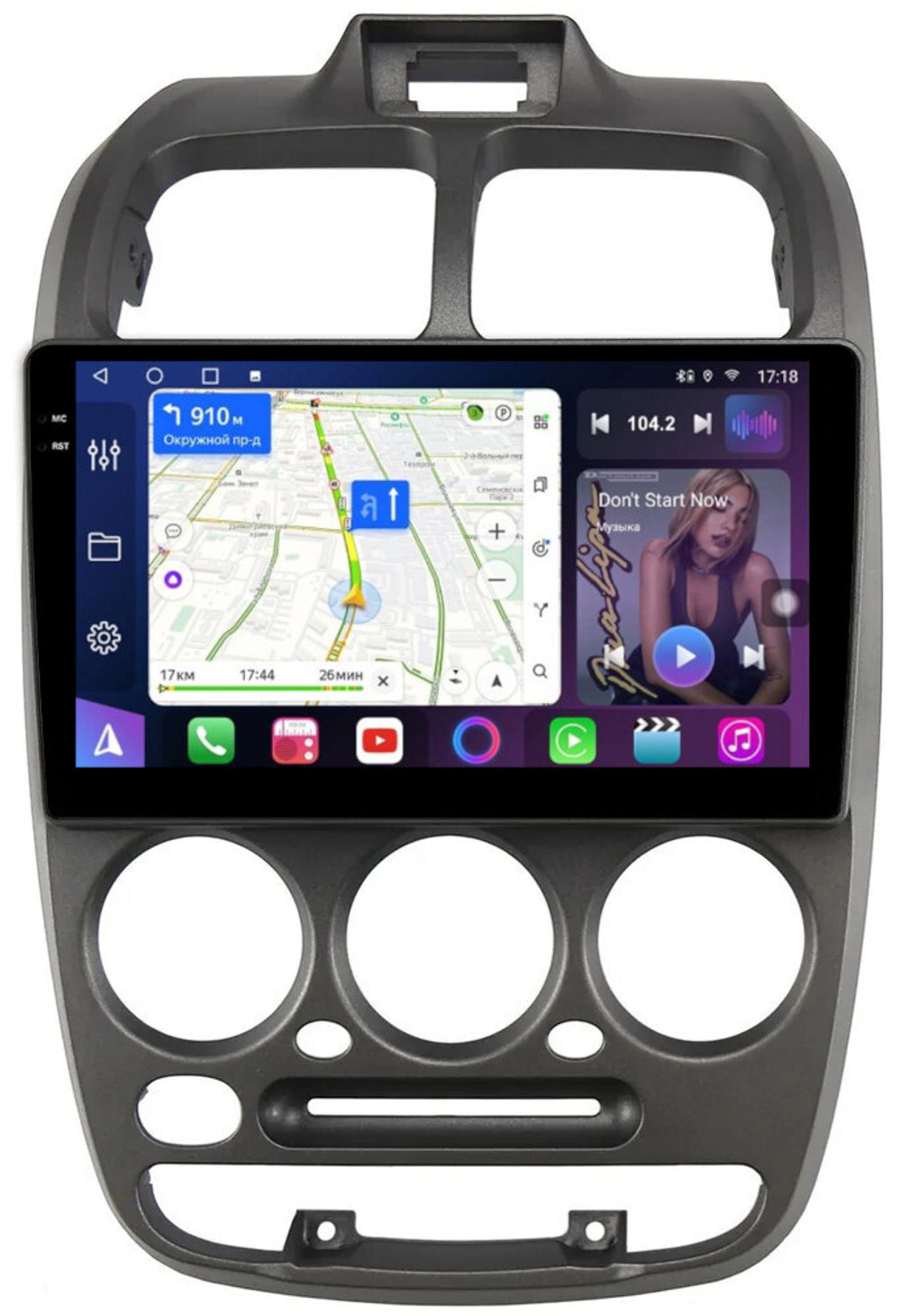 Магнитола для Hyundai Accent 2000-2011 - FarCar BM3010M монитор 9.5" QLED на Android 14, TS10, 4+32Гб, CarPlay, 4G SIM-слот