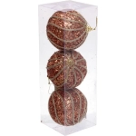 Новогодние шары «GLAME - Блестящий мир» 8 см (набор 3 шт), Розовое золото