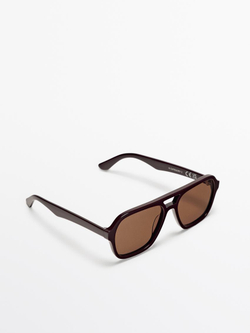 Massimo Dutti Солнцезащитные очки-авиаторы, фиолетовый