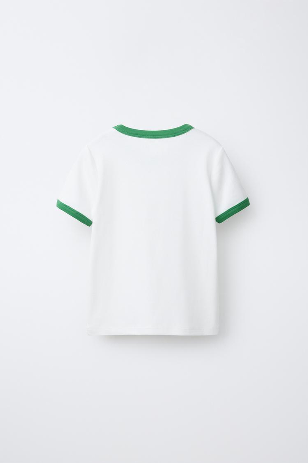 ZARA ФУТБОЛКА В РУБЧИК С КОНТРАСТНЫМ ТЕКСТОМ, ЦВЕТ МОРСКОЙ ВОЛНЫ