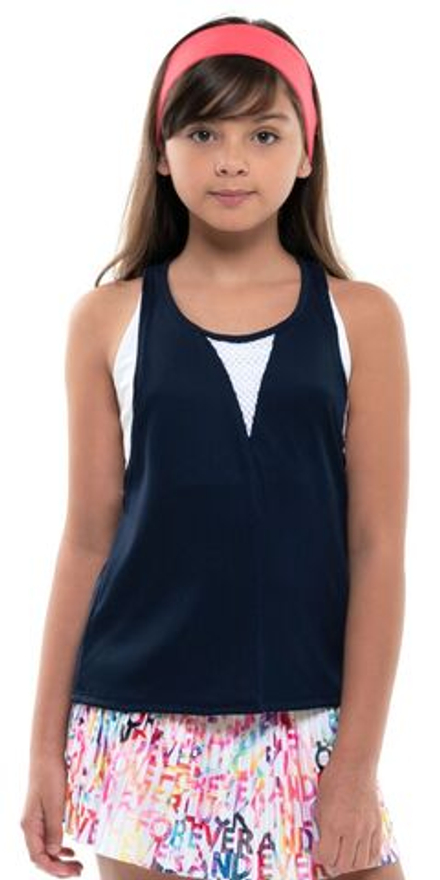 Футболка для девочки Lucky in Love Techno Tropic Play All Day Layer Tank Girls - white/midnight