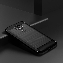 Чехол для Motorola Moto G7 Power цвет Black (черный), серия Carbon от Caseport