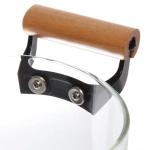 Кастрюля из боросиликатного стекла 3,5л «Хай-Тек» с деревянными ручками