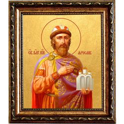 Ярослав Мудрый Святой князь. Икона на холсте.
