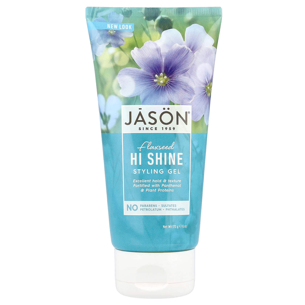 Jason Natural, Гель для укладки Flaxseed Hi Shine, 170 г (6 унций)