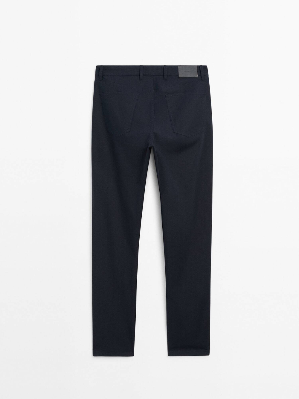 Massimo Dutti Зауженные брюки с отделкой под деним, темно-синий