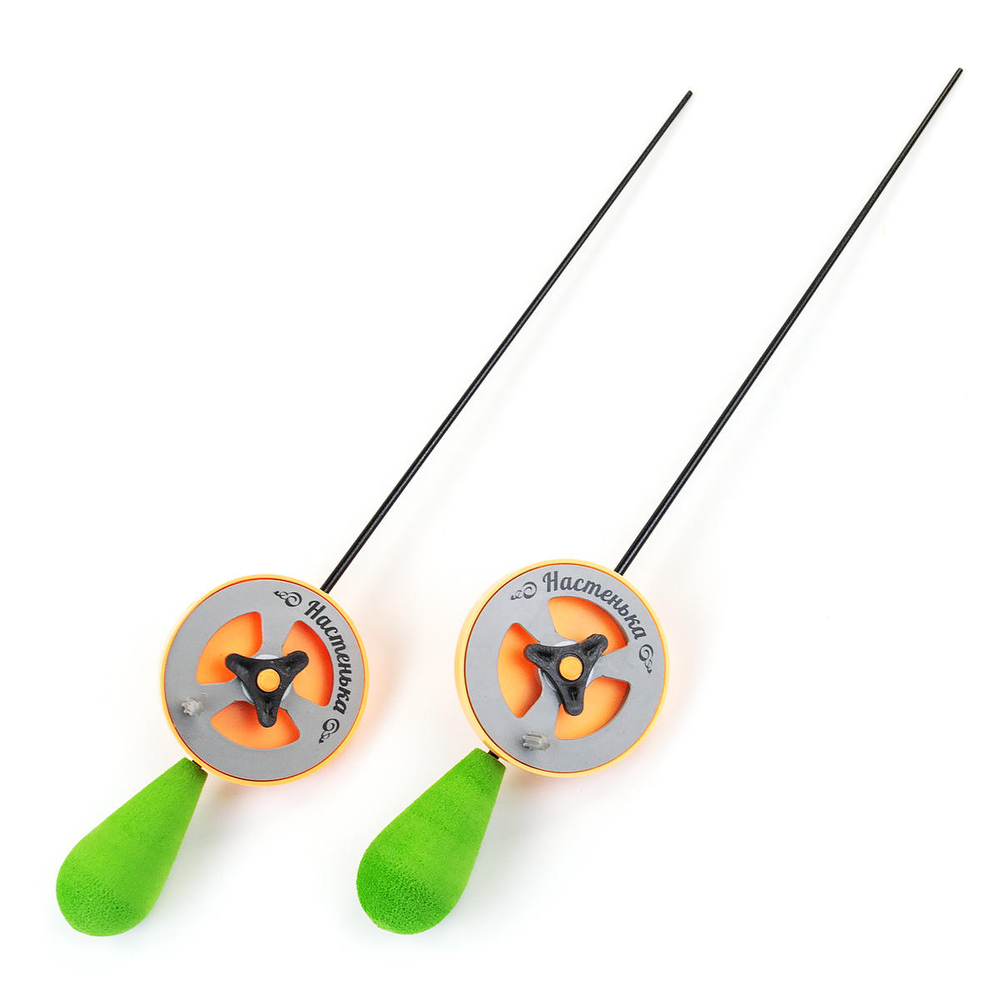 Удочка зимняя "Настенька", капелька (Р-зеленый, К-серый, О-оранжевый), 2шт/уп
