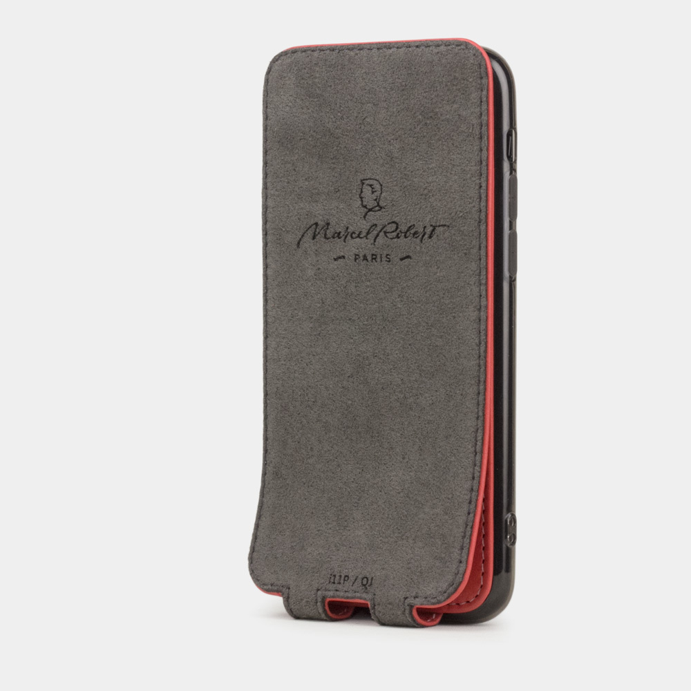 Чехол для iPhone 11 Pro из натуральной кожи теленка, кораллового цвета