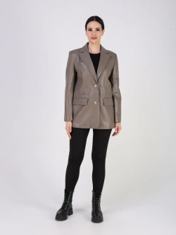 Кожаная куртка демисезонная блейзер