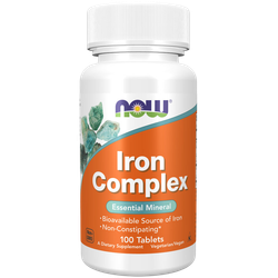 Now Foods Iron Complex 100 tablets, Железо