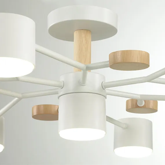 8195/7C COMFI LN25 262 белый, металл/дерево/пластик Потолочный светильник LED GX53 7*9W 220V RONDO