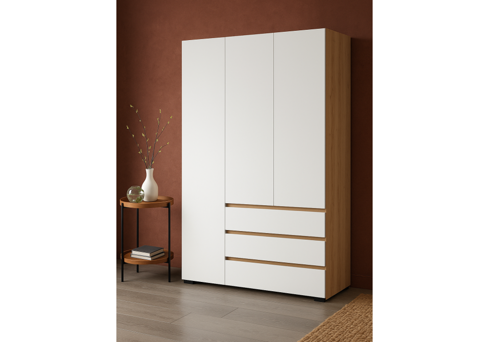 Шкаф Woodville Элла ШК 06 белый, дуб крафт золото