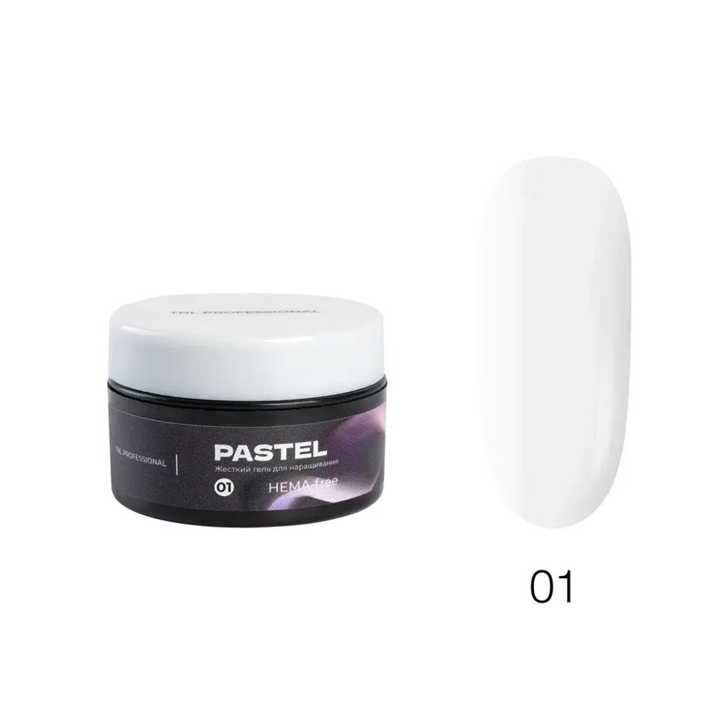 TNL Гель для наращивания Pastel жесткий, HEMA-Free №01, 18 мл