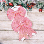 Бант на ёлку "Шик" 14*18 см (набор 2 шт), Розовый (Серпантин)