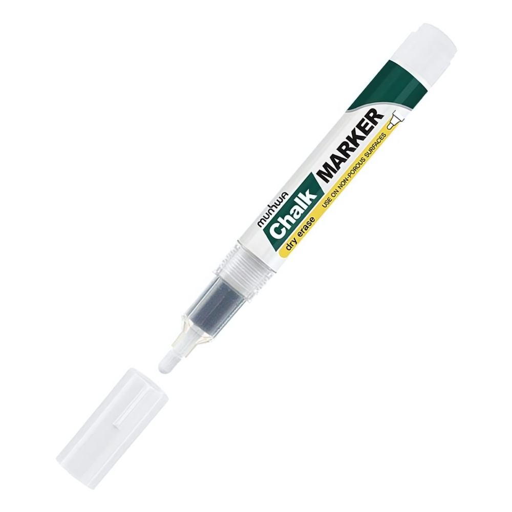 Маркер меловой белый 3мм, спиртовая основа "Chalk Marker" (MunHwa)