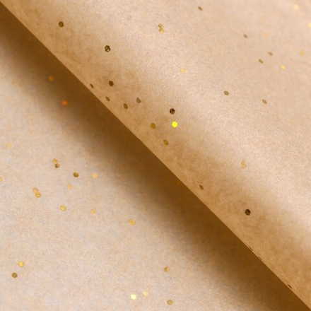 Бумага упаковочная тишью, «Конфетти», натуральный, 50×66 см, 9618336