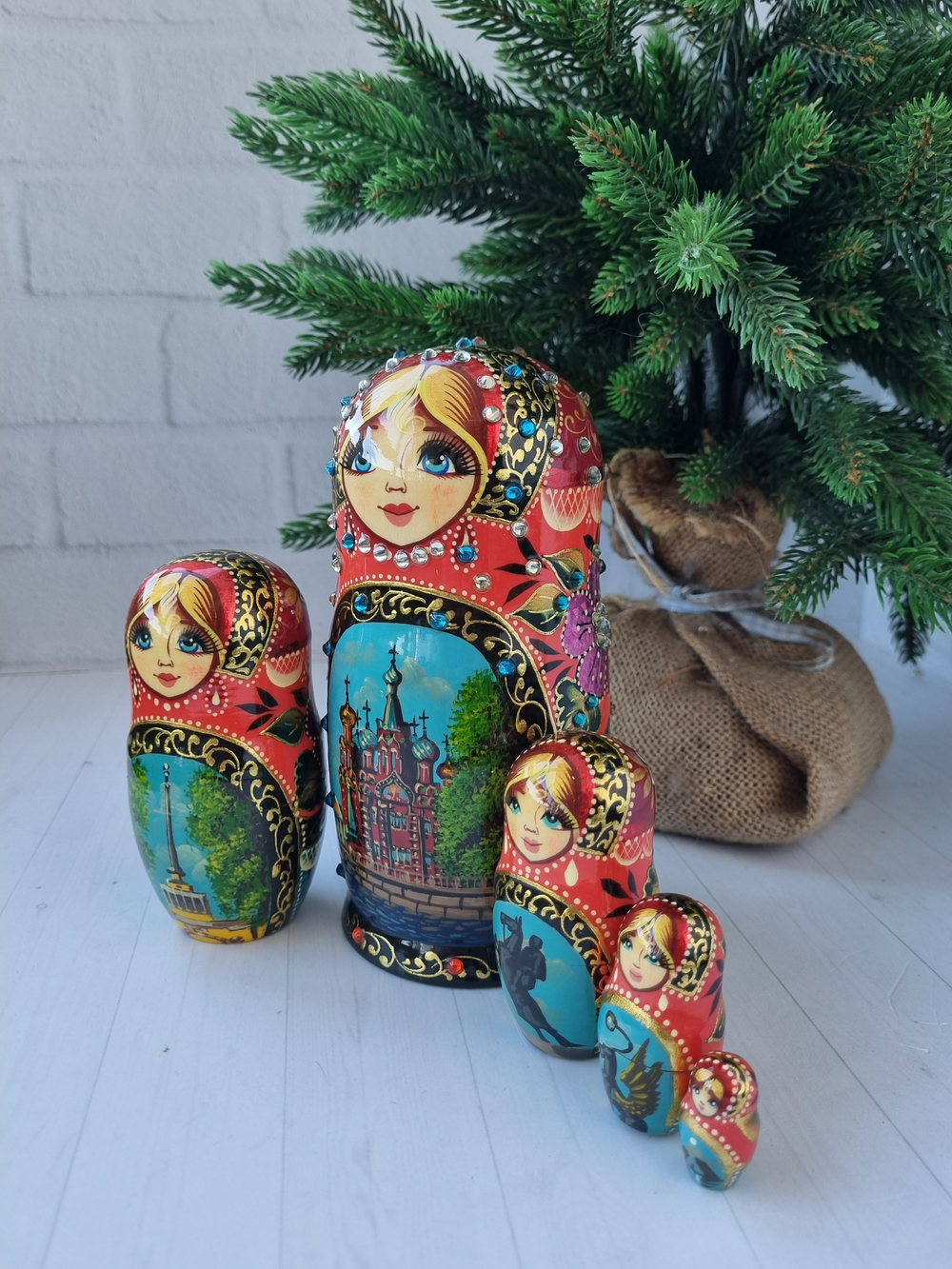 Матрешка Виды города 5мест 15см