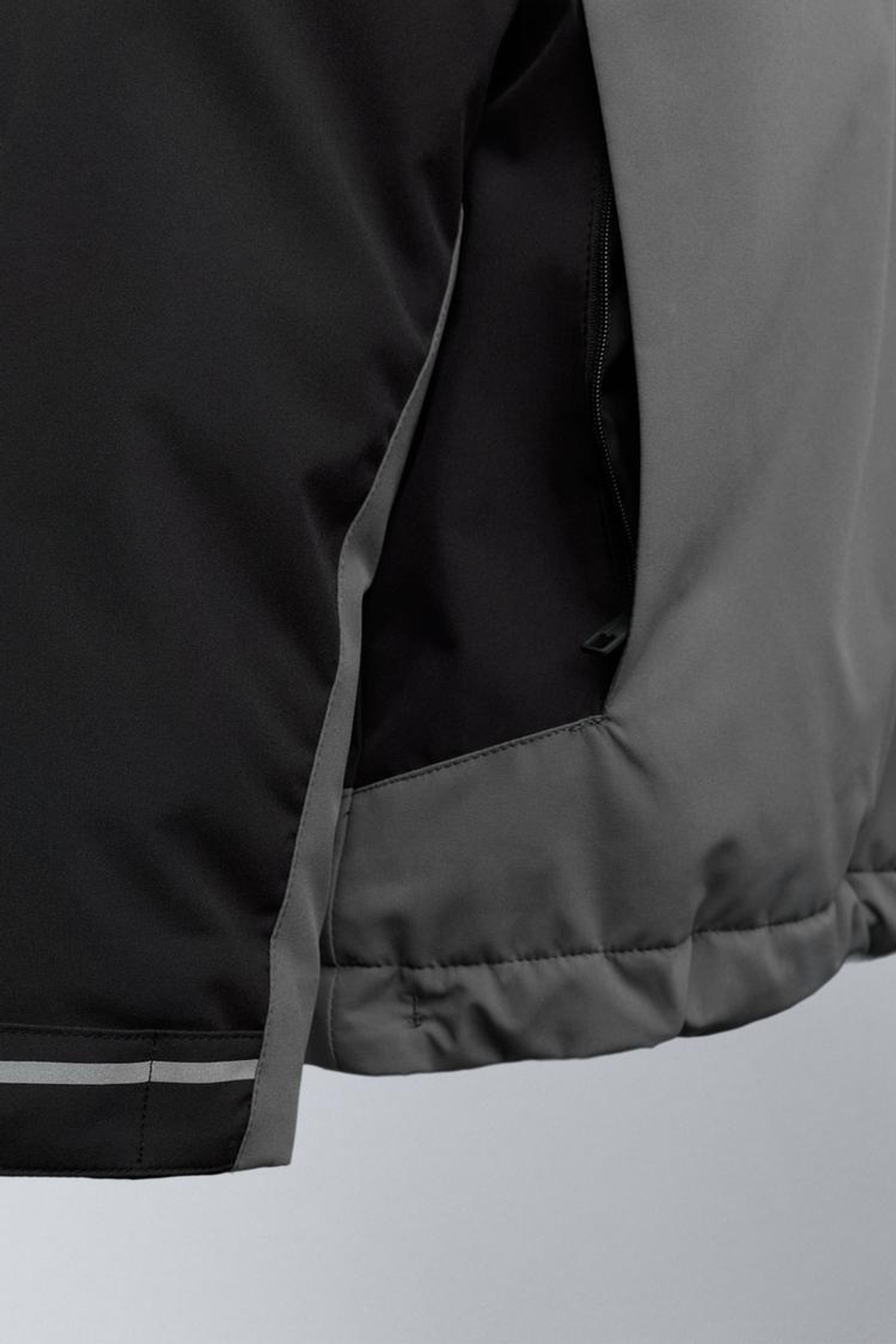 ZARA КУРТКА COLOR BLOCK WATER REPELLENT, ЧЕРНЫЙ