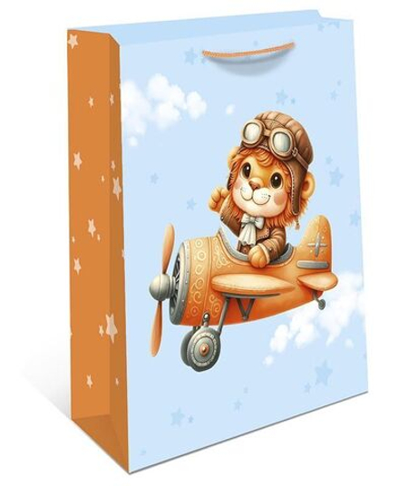 Пакет подар. бумажн. 18*23*10 см, 130гр/м2 Пилот