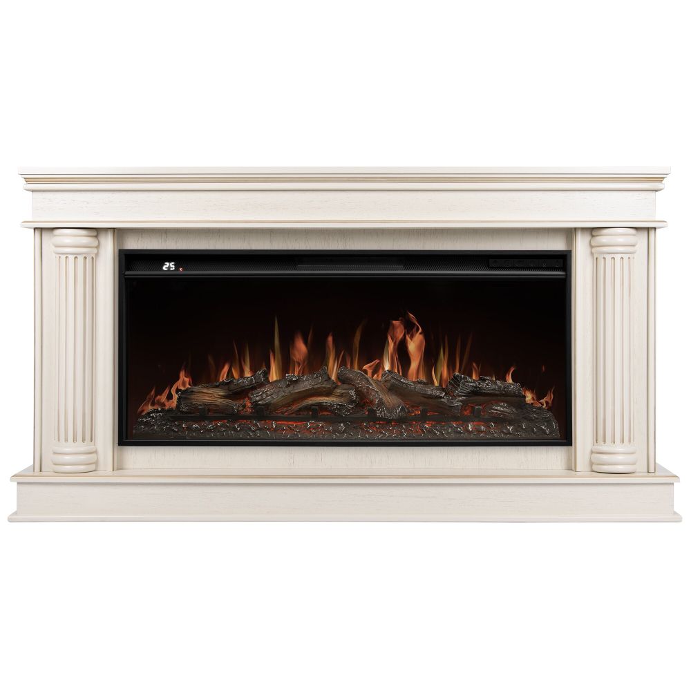 Каминокомплект: Очаг Royal Thermo Aurora RTFP/P-AR40LS, портал Olympia 42/40/36, сл. кость с зол. па