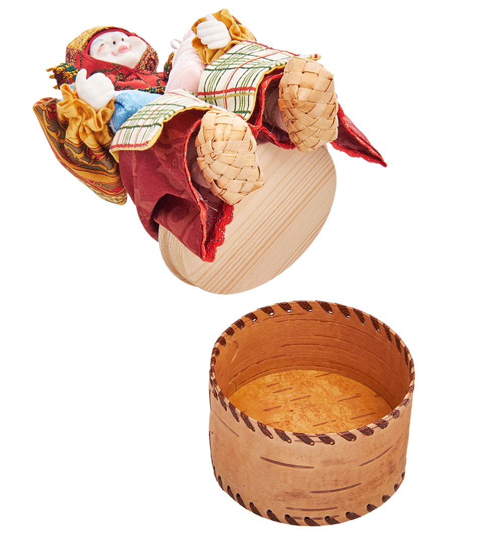 Народные промыслы RK-723/2 Кукла-шкатулка «Бабушка с детьми»