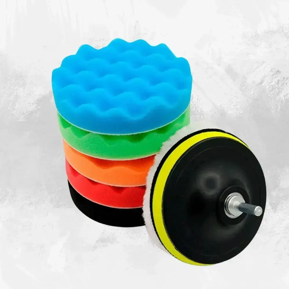 Набор Круги полировальные на липучке для полировки кузова авто и фар 180 мм