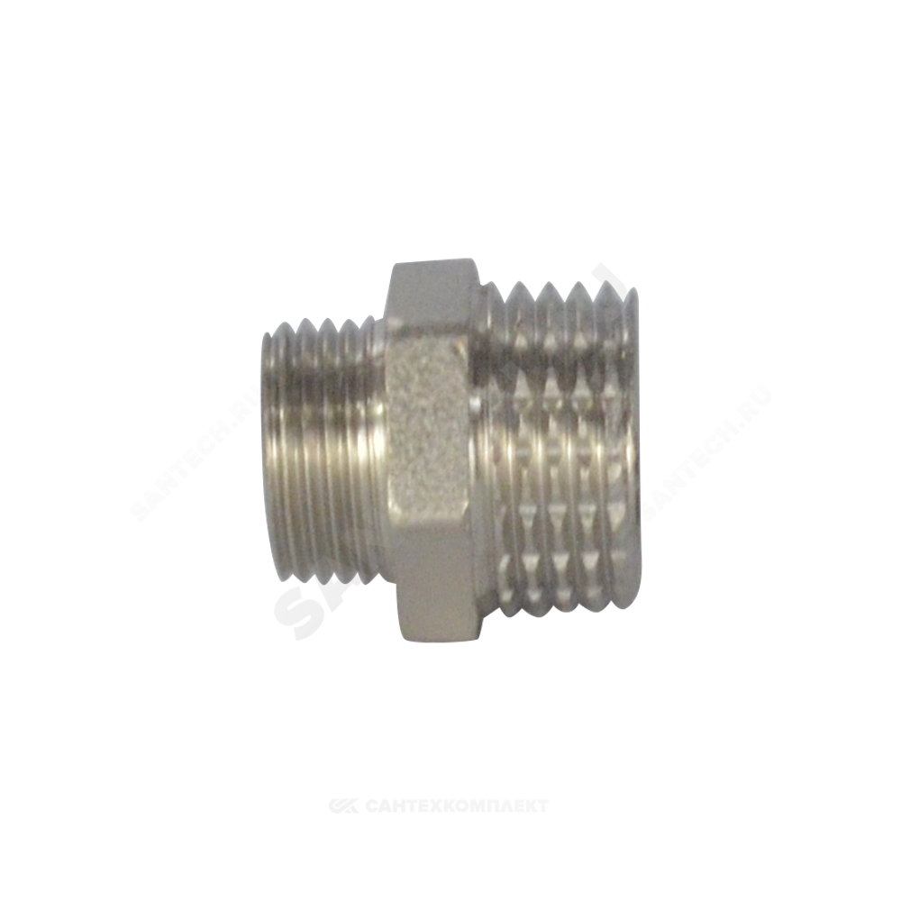 Ниппель латунь никель переходной Ду 32х15 (1 1/4"х1/2") НР RTP (РосТурПласт) 25110