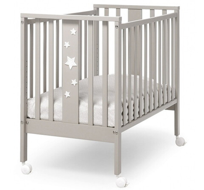 Детская кровать Erbesi Stellina 110х65,5 мини песочный/белый