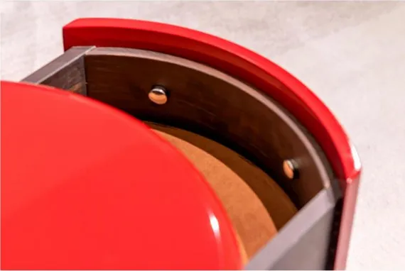 Тумба прикроватная 4842 с двумя ящиками, красный глянец