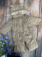 Комбинезон-трансформер (2в1) Модель: 025 "Облачка" (ИП Петрова Г.Г.) (Цвет: Оливковый, Размер: 74-80)