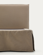 Кровать Jaira серо-коричневого цвета со съемным чехлом для матраса 150 x 190