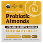 Sprout Living, Пробиотический миндаль, сыр чеддер, 10 пакетиков по 28 г (1 унция)