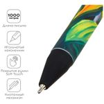 Ручка шариковая автоматическая Greenwich Line "Island plants" синяя, 0,7мм, игольчатый стержень, софт-тач