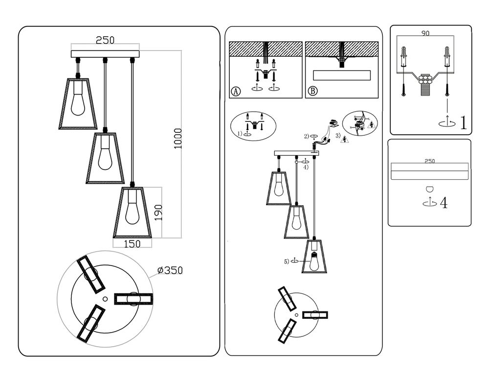 Ambrella Подвесной светильник в стиле лофт Loft TR80499