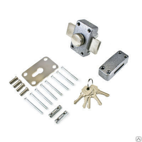 Замок накладной АЛЛЮР ЗН6А цилиндр. с вертушкой,прям.риг. /5кл / 7096