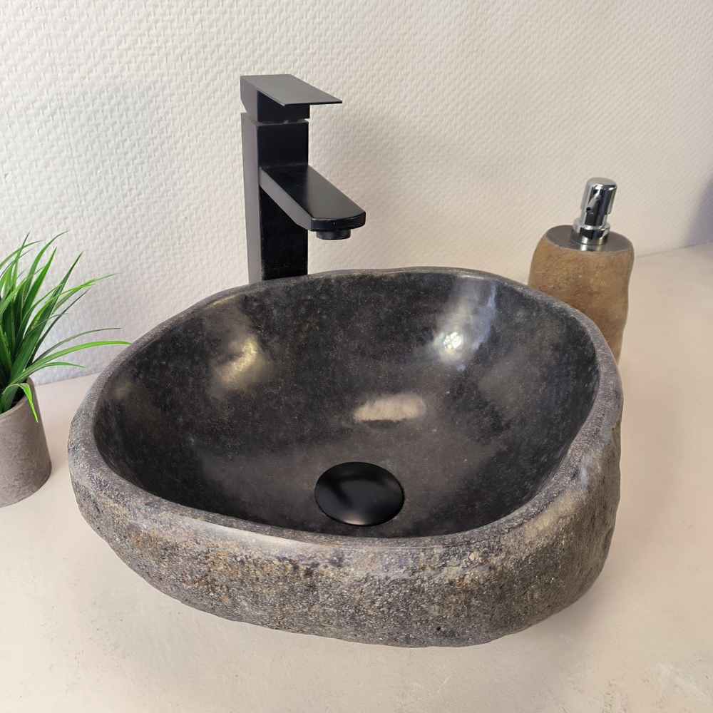 Раковина из речного камня RS-66031 37х33х15 из натурального камня