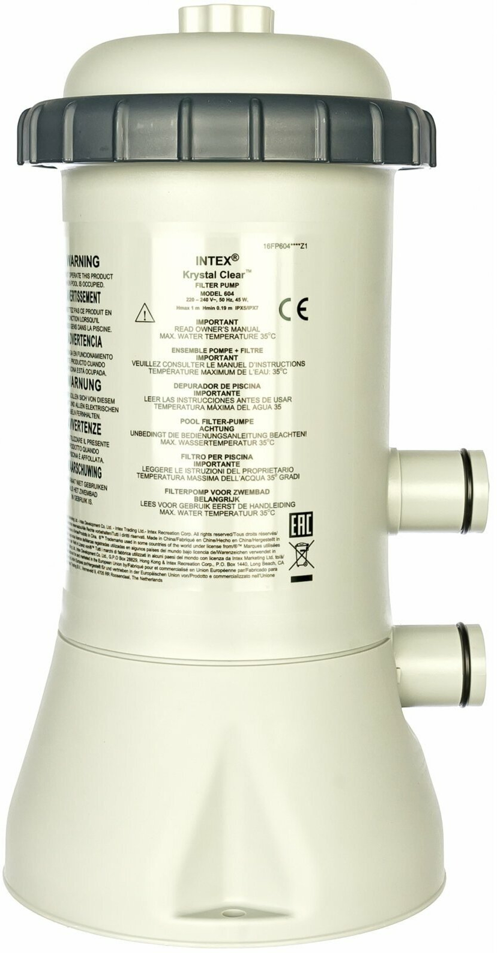 Фильтр-насос для бассейна с картриджем типа A, 2006 л/ч, 220-240V, 28604 INTEX