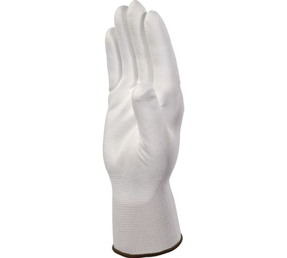 Перчатки полиэстеровые с полиуретановым покрытием VE702P цвет белый Delta Plus VE702P06