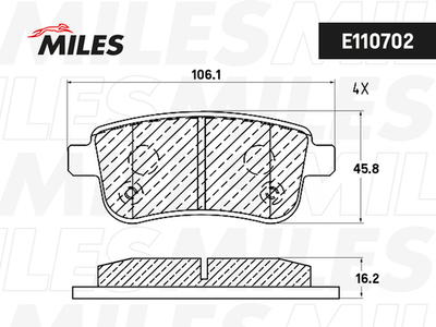 MILES - E110702-MLS - Brake Pad Set, disc brake