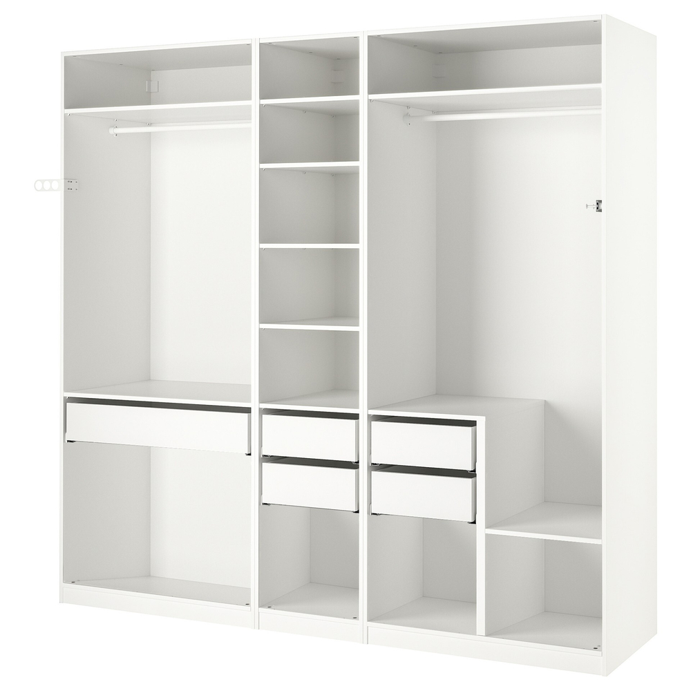 Гардероб PAX IKEA (комбинация) 250x58x236 см (белый) 250*58*236 см, Белый   Фиеста