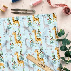 Ткань шифон детский рисунок жирафа