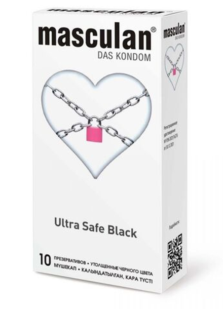 Ультрапрочные презервативы Masculan Ultra Safe Black - 10 шт.