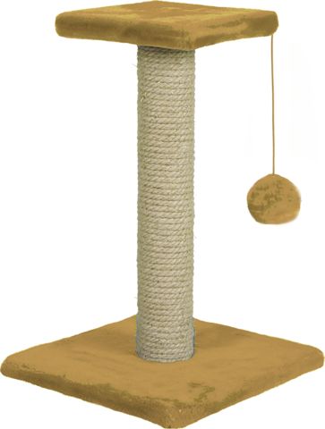 Зооник когтеточка на подставке, одн.мех, с полочкой (340х340х540) бежевый