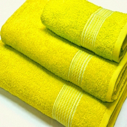 Набор из 3-х полотенец махровых "П37. КОСИЧКА ЛИМОННЫЙ", 100% хлопок, Россия.